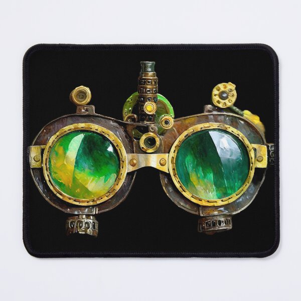 Item preview, Green Lenses Steampunk Goggles designed and sold by Lee Hiller Designs.