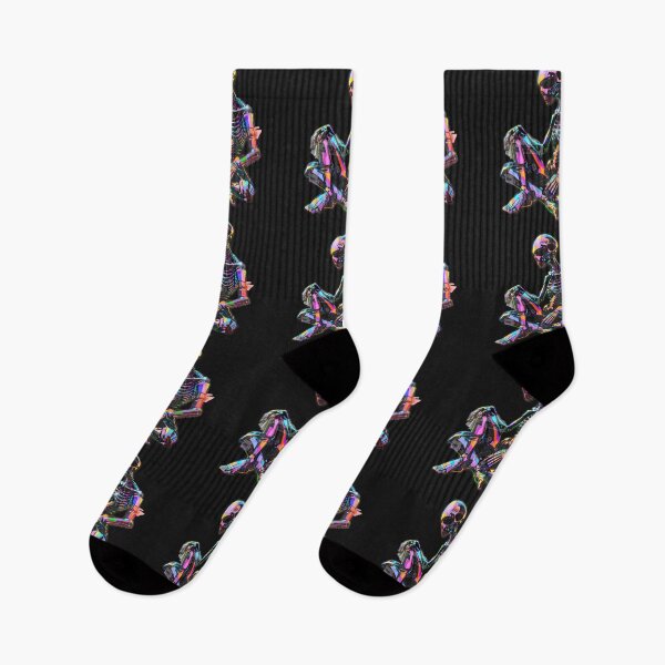 Item preview, Glitch Skeleton in Neon Hues designed and sold by AI-Only Creations.