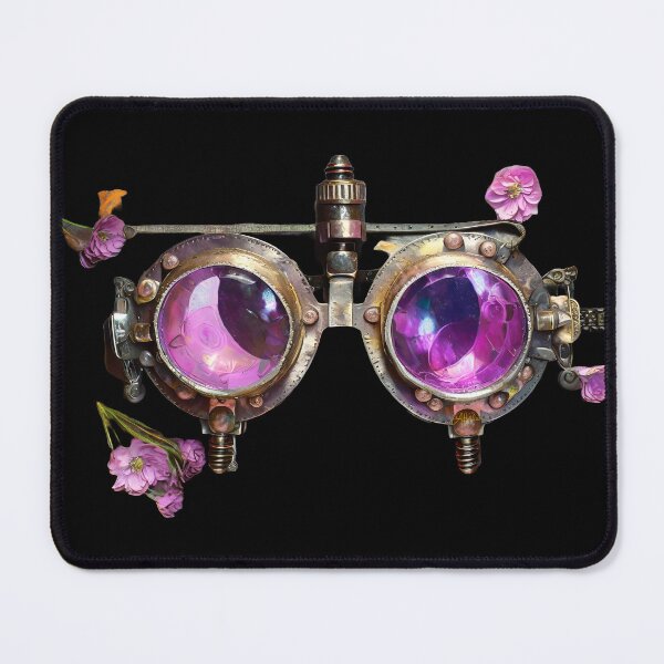 Item preview, Pink Flower Lenses Steampunk Goggles designed and sold by Lee Hiller Designs.