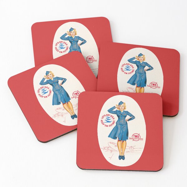 Item preview, TWA stewardess flight attendant vintage luggage tag trans world airways designed and sold by PIXEL POP DESIGNS - Beyond the Norm!.