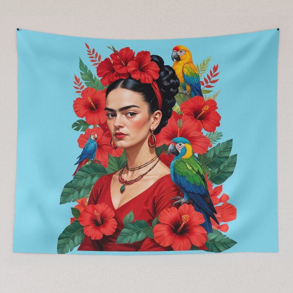 Item preview,  Frida Kahlo and flowers parrots |  Frida Kahlo designed and sold by TeeARTHY.