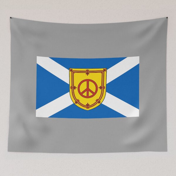 Item preview, Scottish Saltire Flag with Peace Sign Symbol (bratach shalainn na h-Alba le samhla soidhne sìthe) designed and sold by JonathanR1994.