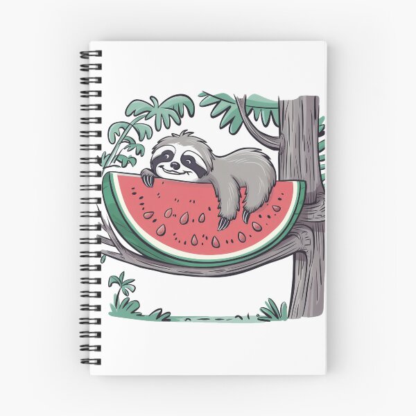 Item preview, sloth laying watermelon designed and sold by jkrphoto.