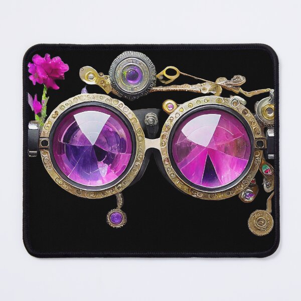 Item preview, Violet and Pink Lenses Steampunk Goggles designed and sold by Lee Hiller Designs.