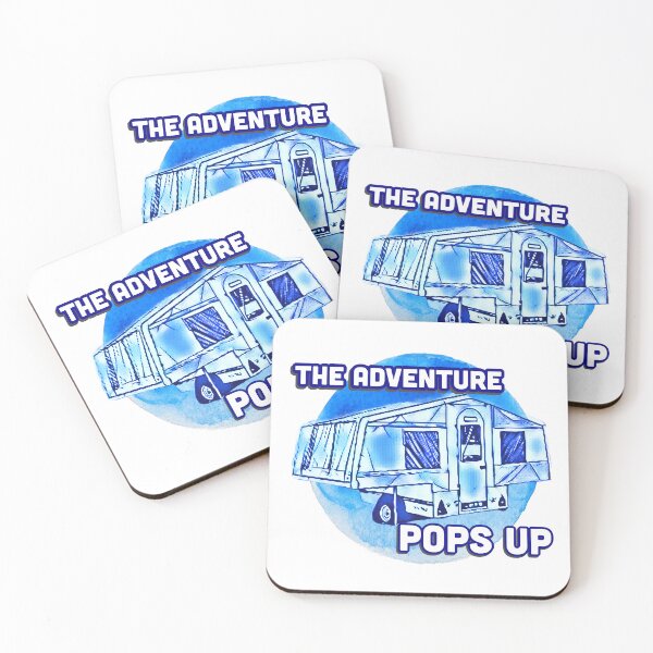 Item preview, The Adventure Pops Up Blue and White Trailer Tent designed and sold by BeccaAelishe.