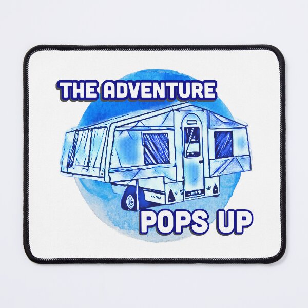 Item preview, The Adventure Pops Up Blue and White Trailer Tent designed and sold by BeccaAelishe.