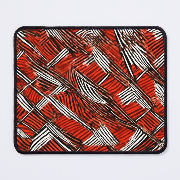 Item preview, red fabric black white red lines designed and sold by janjacbu.