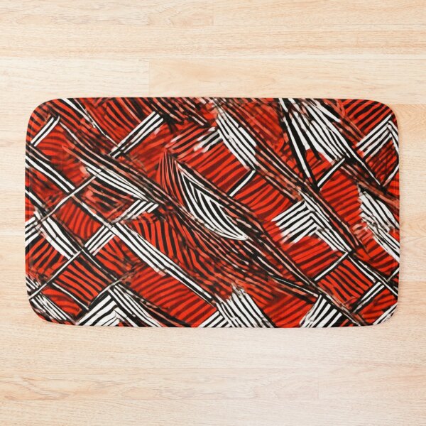 Item preview, red fabric black white red lines designed and sold by janjacbu.