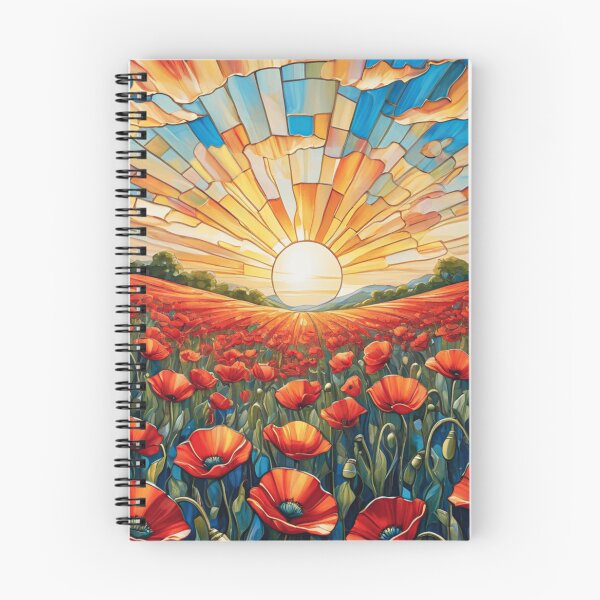 Item preview, The Poppy Fields ~ Colorful Summer Sunshine Stained Glass Mosaic Flowers Series designed and sold by Arwen-Art.