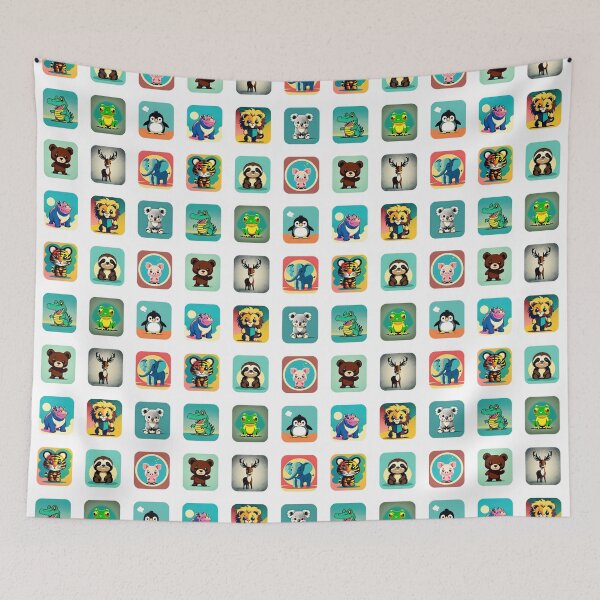 Item preview, 12 Artistic Cute Baby Animal Illustrations designed and sold by jessephotoart.
