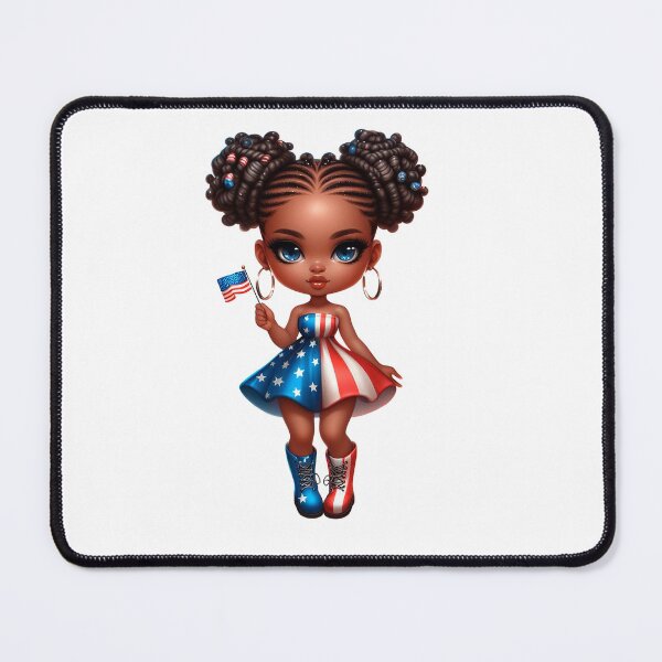 Item preview, 4Th July Chibi Doll, 4Th July Afro Chibi,  Afro Chibi Girl, Black  American Chibi Doll, Afro Chibi Doll, Independence Day Chibi Girl, Happy American Day, American Holiday.. designed and sold by gabrielakrall.