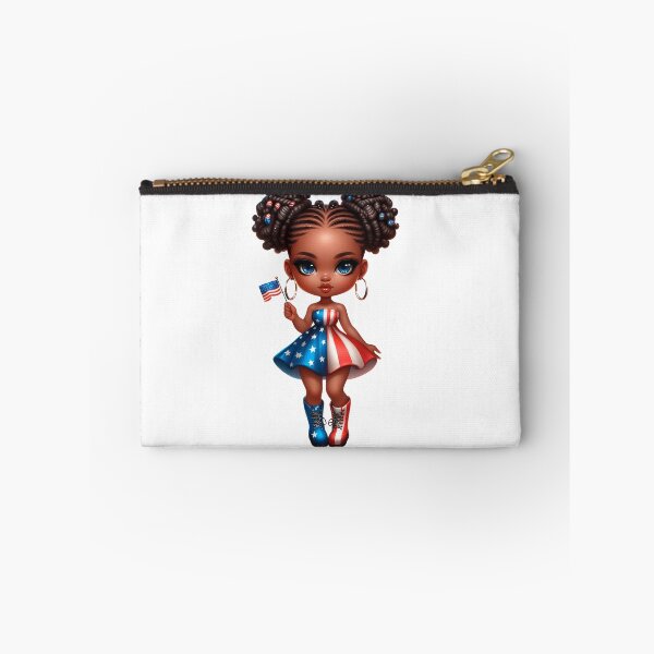 Item preview, 4Th July Chibi Doll, 4Th July Afro Chibi,  Afro Chibi Girl, Black  American Chibi Doll, Afro Chibi Doll, Independence Day Chibi Girl, Happy American Day, American Holiday.. designed and sold by gabrielakrall.