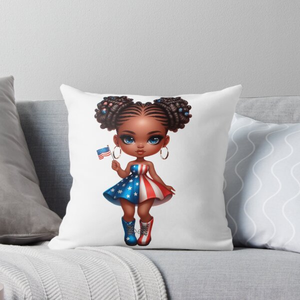 Item preview, 4Th July Chibi Doll, 4Th July Afro Chibi,  Afro Chibi Girl, Black  American Chibi Doll, Afro Chibi Doll, Independence Day Chibi Girl, Happy American Day, American Holiday.. designed and sold by gabrielakrall.