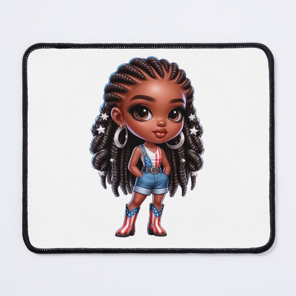 Item preview,  4Th July Afro Chibi Girl, 4Th July Chibi Doll,  Afro Chibi Girl, Black  American Chibi Doll, Afro Chibi Doll, Independence Day Chibi Girl, Happy American Day, American Holiday.. designed and sold by gabrielakrall.