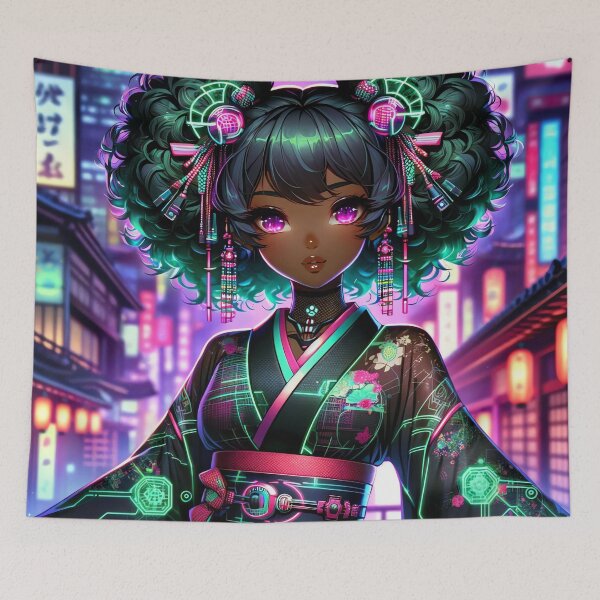 Item preview, Neon Cyber Geisha designed and sold by The Journey Ain't Mid.