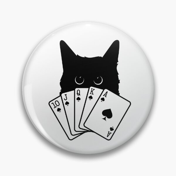 Item preview, Cat with Straight Poker Hand (Ace high) designed and sold by GoblinBoutique.
