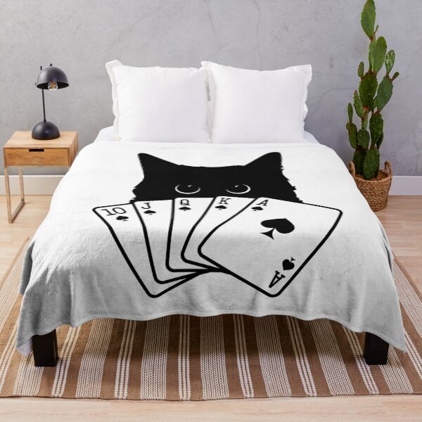 Item preview, Cat with Straight Poker Hand (Ace high) designed and sold by GoblinBoutique.