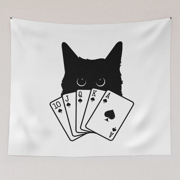 Item preview, Cat with Straight Poker Hand (Ace high) designed and sold by GoblinBoutique.