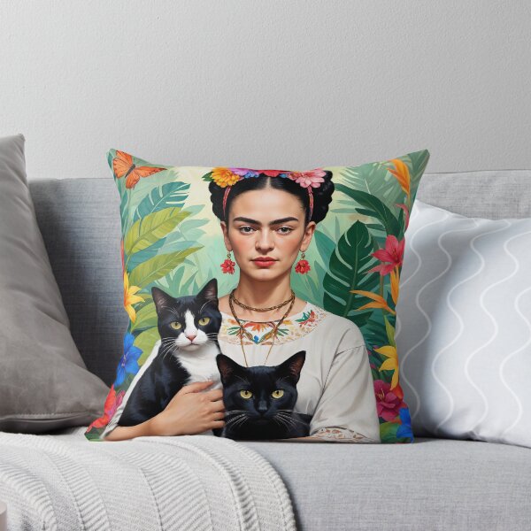 Item preview,  Frida Kahlo  flowers black cats  kittens  Frida Kahlo designed and sold by TeeARTHY.