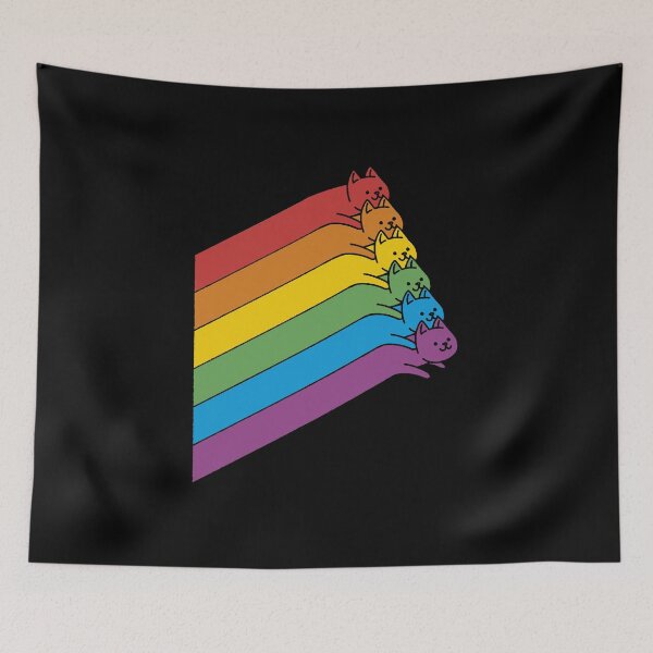 Item preview, Flying Rainbow Cats Lines Pride by Tobe Fonseca designed and sold by Tobe Fonseca®.