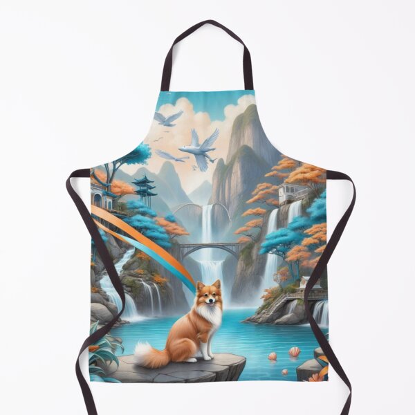 Item preview, Waterfalls with Colorful Trees,and a Smiling Dog designed and sold by Melantari Vizuns.
