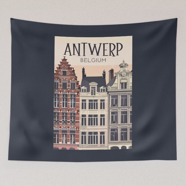 Item preview, A Vintage Travel Illustration of Antwerp - Belgium  designed and sold by GoodOldVintage.