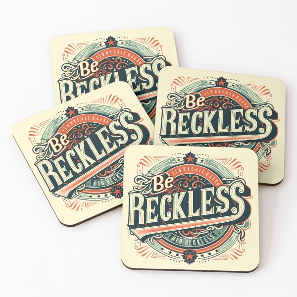 Item preview, Be Reckless, typography, retro designed and sold by maxmaj.