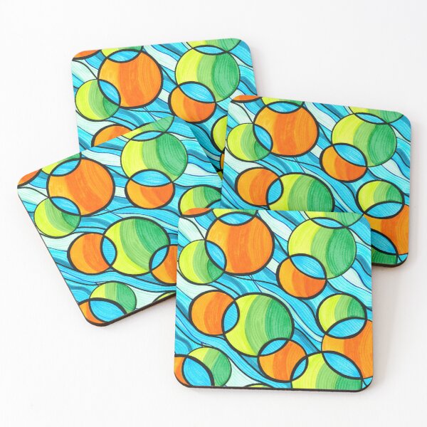 Item preview, Green and Orange Orbs Float in Flowing Water designed and sold by artofkathleen.