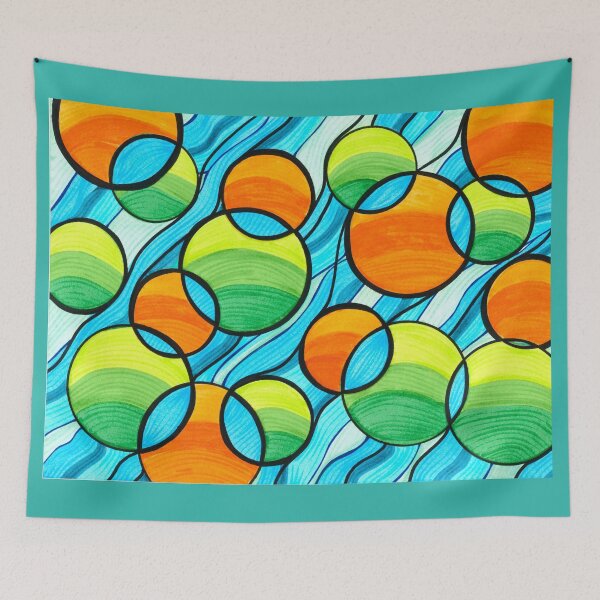 Item preview, Green and Orange Orbs Float in Flowing Water designed and sold by artofkathleen.