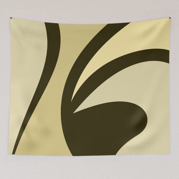 Item preview, Beige Wavy Curves Abstract designed and sold by studioart.