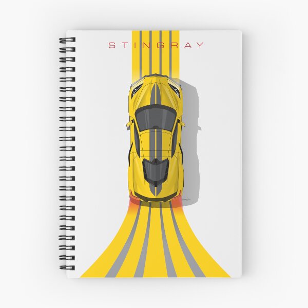 Item preview, Chevy Corvette C8 Yellow Stripes Top Down Illustration designed and sold by blackdogshop.