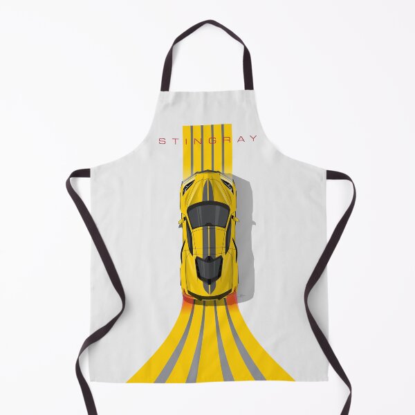 Item preview, Chevy Corvette C8 Yellow Stripes Top Down Illustration designed and sold by blackdogshop.