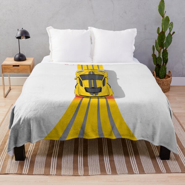 Item preview, Chevy Corvette C8 Yellow Stripes Top Down Illustration designed and sold by blackdogshop.