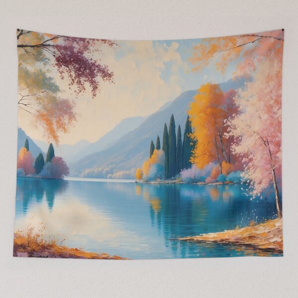 Item preview, Title: Autumn's Reflections on Tranquil Waters designed and sold by ArtComixHaven.