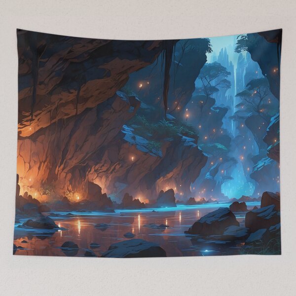 Item preview, Title: Enchanted Cavern A Mystical Evening Journey designed and sold by ArtComixHaven.