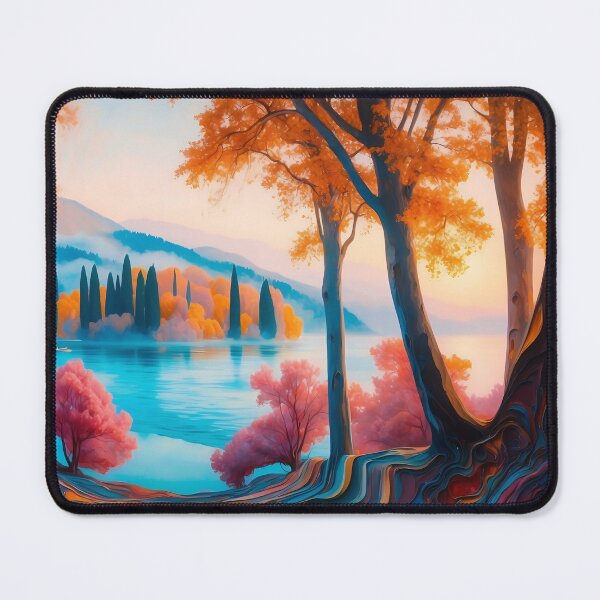 Item preview, Vibrant Serenity: Lakeside Autumn Dream designed and sold by ArtComixHaven.