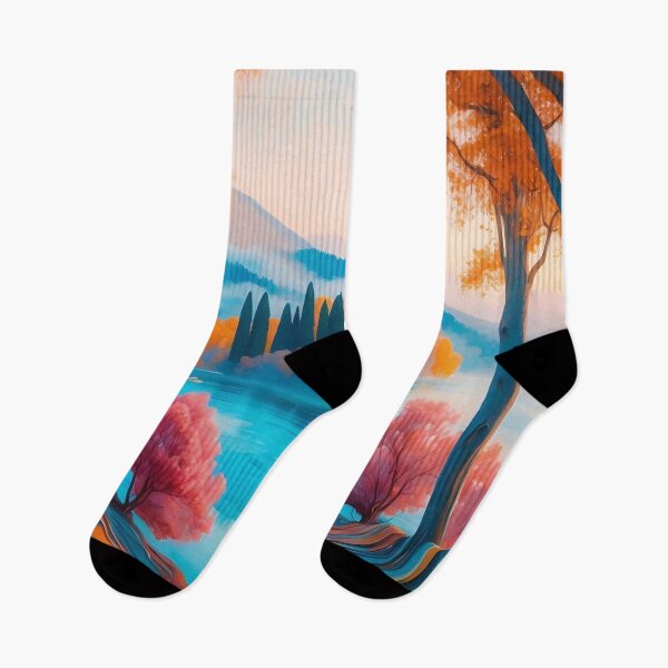 Item preview, Vibrant Serenity: Lakeside Autumn Dream designed and sold by ArtComixHaven.