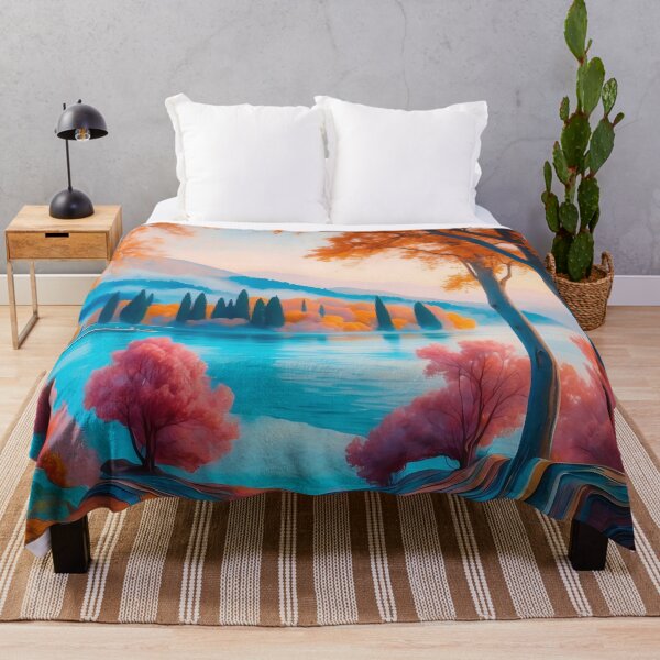 Item preview, Vibrant Serenity: Lakeside Autumn Dream designed and sold by ArtComixHaven.