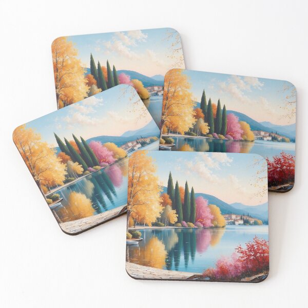 Item preview, Autumn by the Lake: A Serene Watercolour Landscape designed and sold by ArtComixHaven.