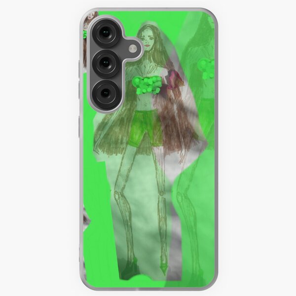 Item preview, Skinny Girl With Long Hair; Green Background designed and sold by IvanaKada.