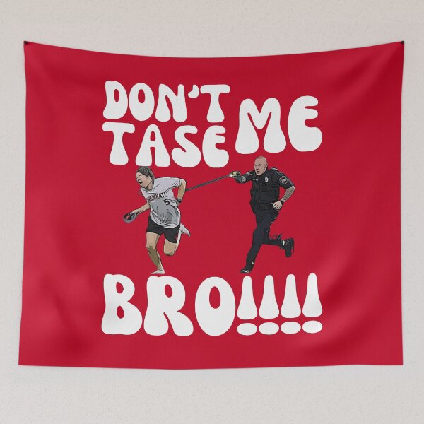 Item preview, Funny Don't Tase Me Bro, Comical Police Chase, Humorous Arrest Graphic, Hilarious Cop and Runner, Baseball Fan designed and sold by RiffRaffGraffix.