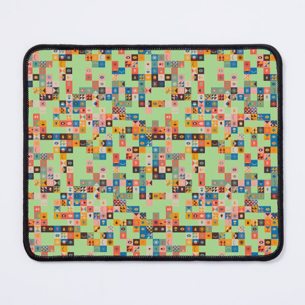 Item preview, Plentiful Random Symbols Colorful Tones Geometry Mint Green designed and sold by EvergreenMotifs.