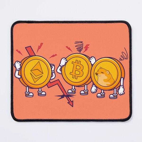 Item preview, "Cryptocurrency Coin Down Panic: Cartoon Vector Icon Illustration" designed and sold by hjian8219.