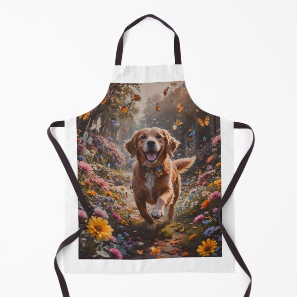 Item preview, Golden Retriever Beagle Mix with Butterflies and Flowers designed and sold by Previsionart.