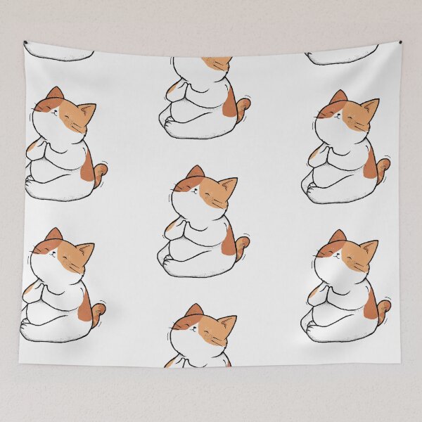 Item preview, cat namaste meditating designed and sold by massingso.