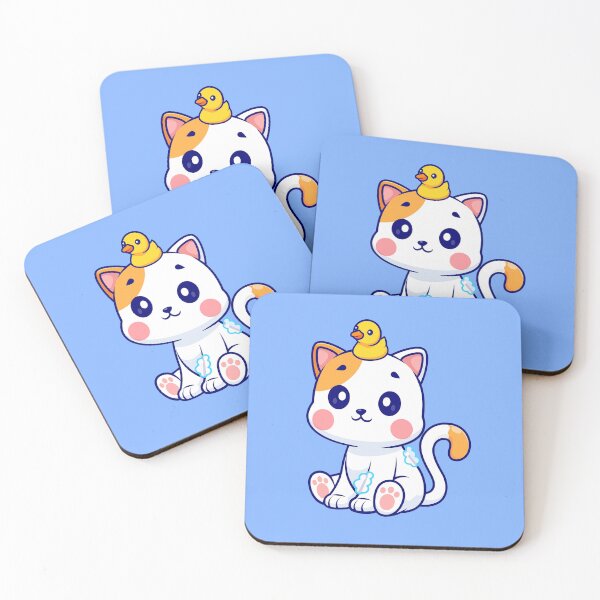 Item preview,  Cute Cat Bathing with Duck Toy: Cartoon Vector Icon Illustration designed and sold by hjian8219.