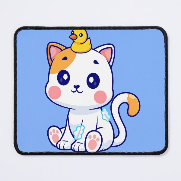 Item preview, Cute Cat Bathing with Duck Toy: Cartoon Vector Icon Illustration designed and sold by hjian8219.