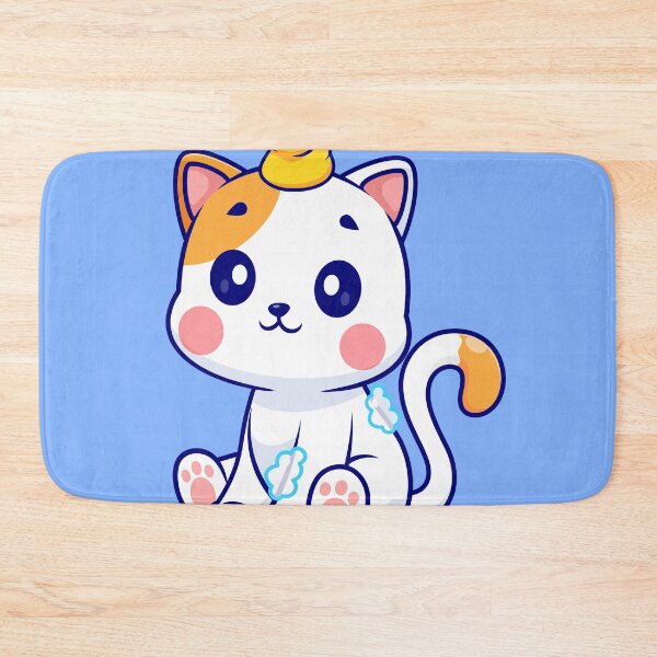 Item preview,  Cute Cat Bathing with Duck Toy: Cartoon Vector Icon Illustration designed and sold by hjian8219.