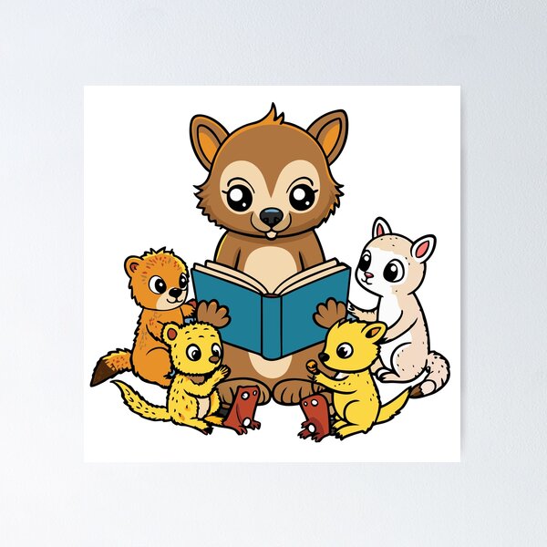 Item preview, Fluffy Olinguito Reading to Forest Friends designed and sold by omerfdln34.