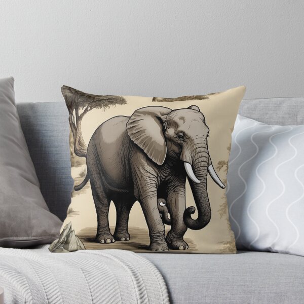 Item preview, wild antique elephants in brown tones animal print animals designed and sold by Carlos Gudino.